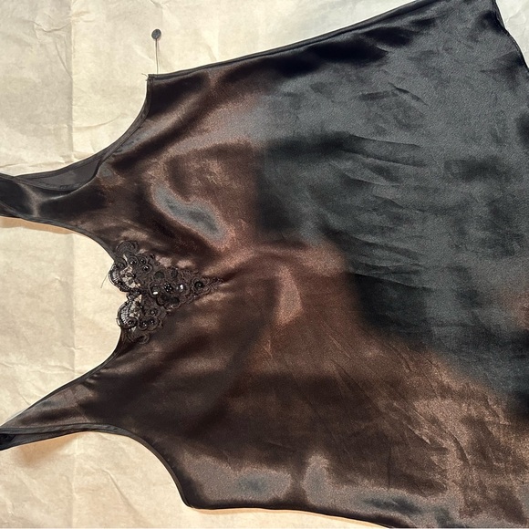 COS Black Satin Chemise with Lace Detail - Picture 6 of 8